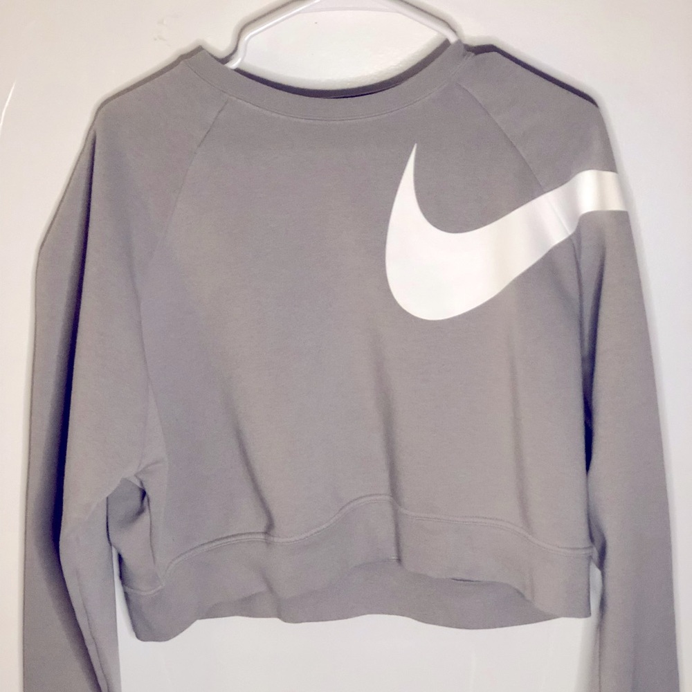 Grey Nike cropped sweatshirt